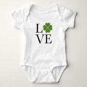 St. Patrick's day | Liefde | groene glitter shamro Romper (Voorkant)