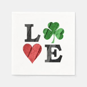 St. Patrick's Day LIEFDE met Hart en Klaver Servet