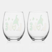 St. Patrick's Day Liefdeskabouter Wijnglas Zonder Voet (Achterkant)