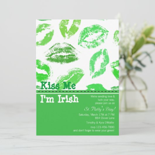 St. Patrick's Day Lips Invitation (Debout devant)