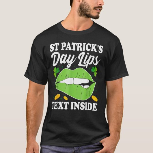 St Patricks Day Lips Shamrock St Patrick's Day T-shirt (Voorkant)