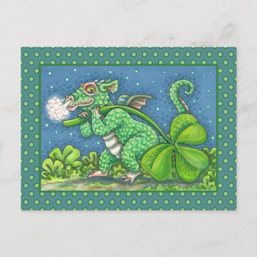 ST. PATRICK'S DAY LITTLE IRISH DRAGON FANTASY FEESTDAGENKAART (Voorkant)