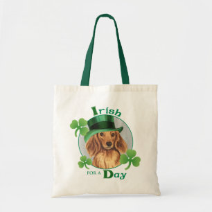 St. Patrick's Day Longhaire Dachshund Tote Bag