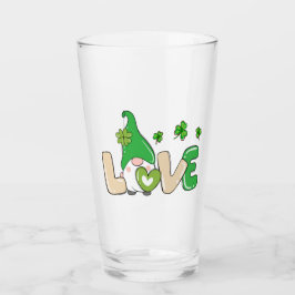 St Patrick's Day Love Gnome Glas