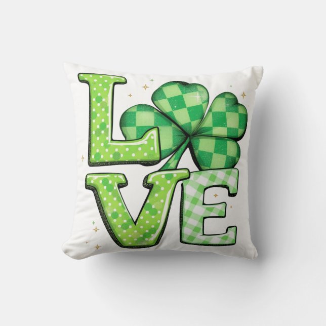 St. Patrick's Day Love Green Irish Kussen (Voorkant)