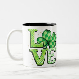 St. Patrick's Day Love Green Irish Tweekleurige Koffiemok