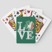 St Patricks Day Love Lucky Irish Shamrock Green Pokerkaarten (Achterkant)