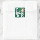 St Patricks Day Love Lucky Irish Shamrock Green Vierkante Sticker (Tas)