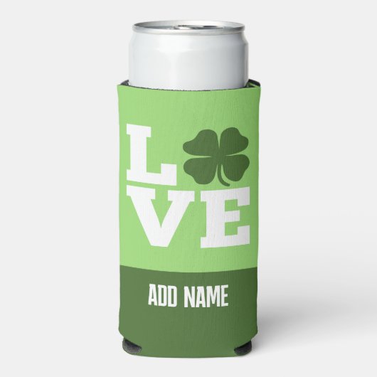 St. Patricks Day LOVE met shamrock (Seltzer Voorkant)