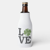 St. Patricks Day LOVE met shamrock Flesjeskoeler (Fles Voorkant)