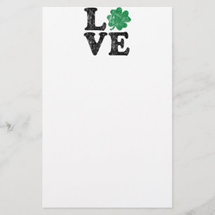 St Patrick's Day LOVE Shamrock Irish Briefpapier
