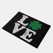 St Patrick's Day LOVE Shamrock Irish Deurmat (Schuin)