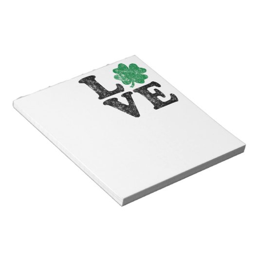 St Patrick's Day LOVE Shamrock Irish Notitieblok (Schuin)