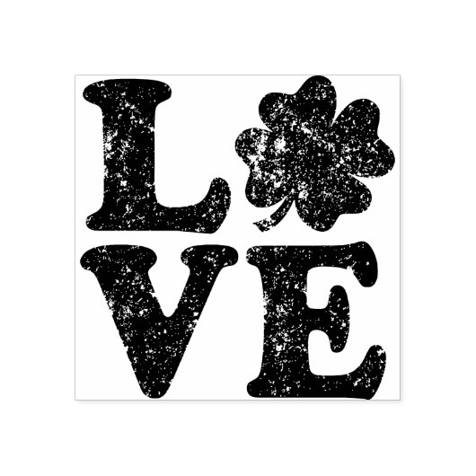 St Patrick's Day LOVE Shamrock Irish Rubberstempel (Afrduk)
