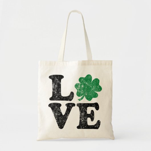 St Patrick's Day LOVE Shamrock Irish Tote Bag (Voorkant)