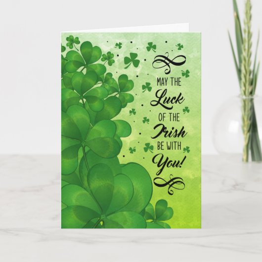 St. Patrick's Day Luck of the Irish Clover Feestdagen Kaart (Voorkant)