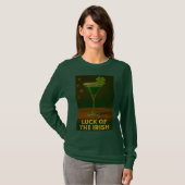 St. Patrick's Day Luck Of The Irish Clover Martini T-shirt (Voorkant volledig)