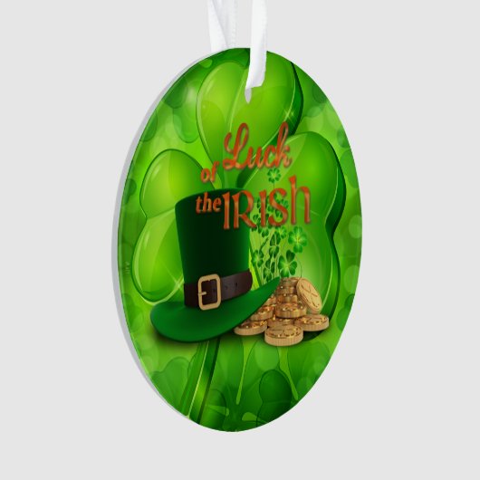 St. Patrick's Day - "Luck of the Irish" - Shamrock Ornament (voorkant)