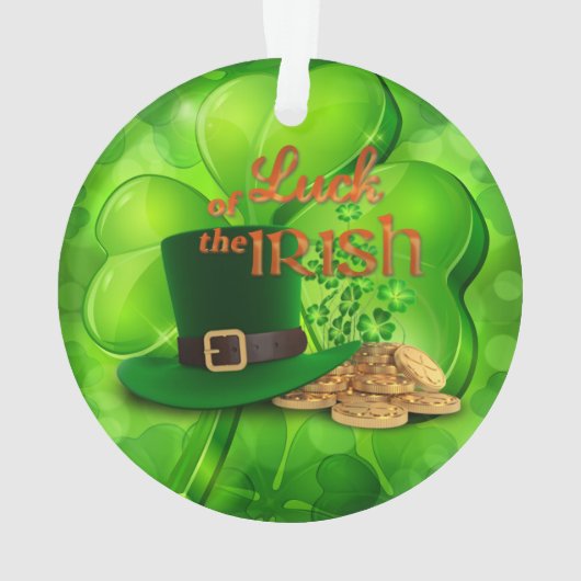 St. Patrick's Day - "Luck of the Irish" - Shamrock Ornament (achterkant)