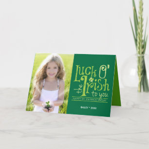 St. Patrick's Day Luck op The Irish Photo Card Feestdagen Kaart