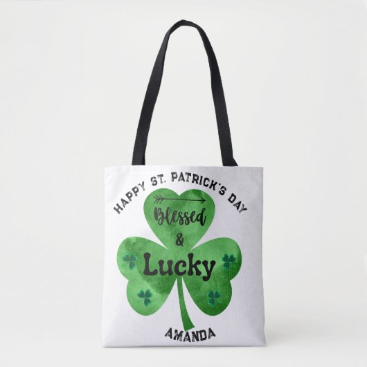 St Patrick's Day Lucky and Blessed Tas (Voorkant)
