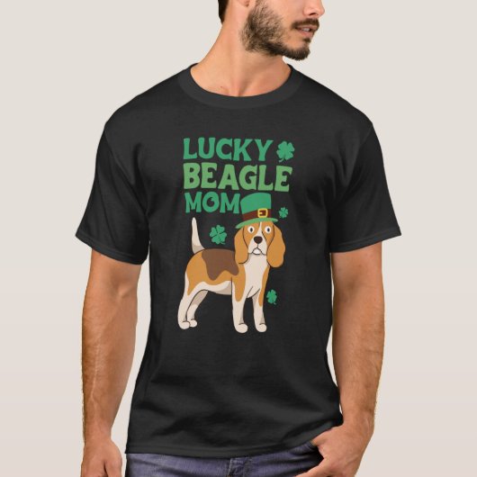 St Patrick's Day Lucky Beagle Mom T-shirt (Voorkant)
