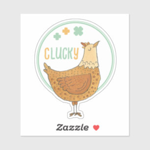 St. Patricks Day Lucky Chicken Sticker