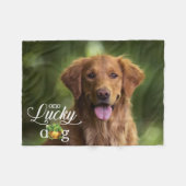 St. Patrick's Day Lucky Dog Custom Foto Fleece Deken (Voorkant (Horizontaal))