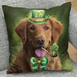 St. Patrick's Day Lucky Dog Funny Custom Foto Kussen