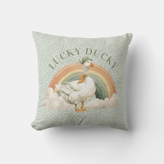  St Patrick's Day Lucky Ducky with Rainbow Kussen (Voorkant)