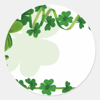 St. Patrick's Day Lucky Four Leaf Clover Shamrocks Ronde Sticker
