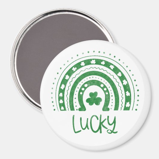 St.Patricks Day Lucky Green Magnet Magneet (Voorkant / Achterkant)