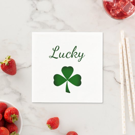 St. Patrick's Day Lucky Green Shamrock Servet (Insitu)