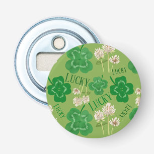 St Patrick's Day Lucky Groene klaver Button Flesopener
