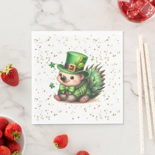 St. Patrick's Day Lucky Hedgehog Servet (Insitu)