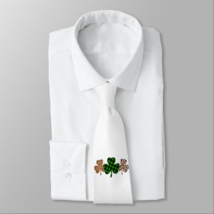 St. Patrick's Day Lucky Iers Groen Geruit Klaverbl Stropdas