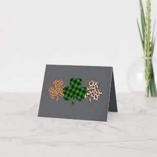 St. Patrick's Day Lucky Iers Groen Geruit Shamrock Kaart