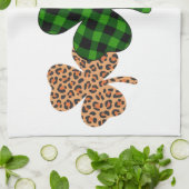 St Patricks Day Lucky Irish Green Plaid Shamrock Theedoek (Gevouwen)