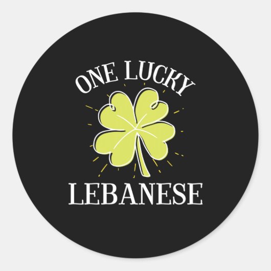 St Patricks Day Lucky Libanese Gift Ronde Sticker (Voorkant)