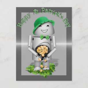 St. Patrick's Day Lucky Lil' Robo-x9 Briefkaart