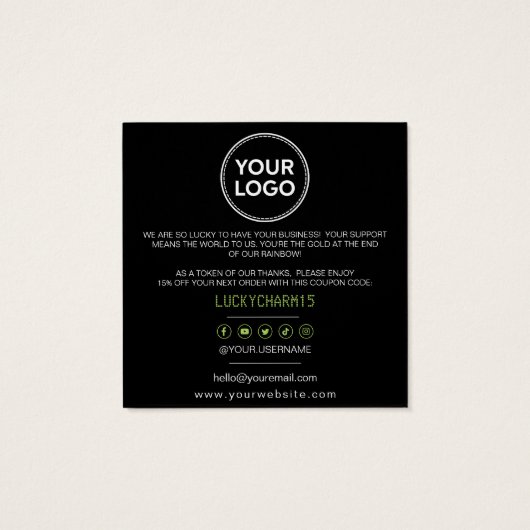 St. Patrick's Day Lucky Merci Code rabais (Dos)