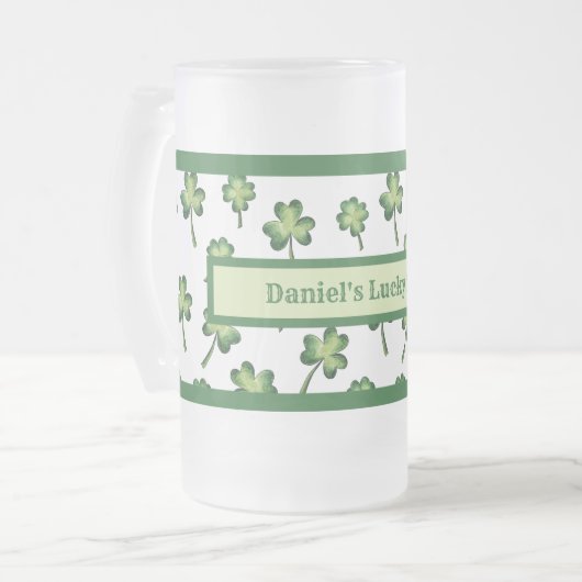 St. Patrick's Day Lucky Mug Frosted Beer Stein (Devant gauche)