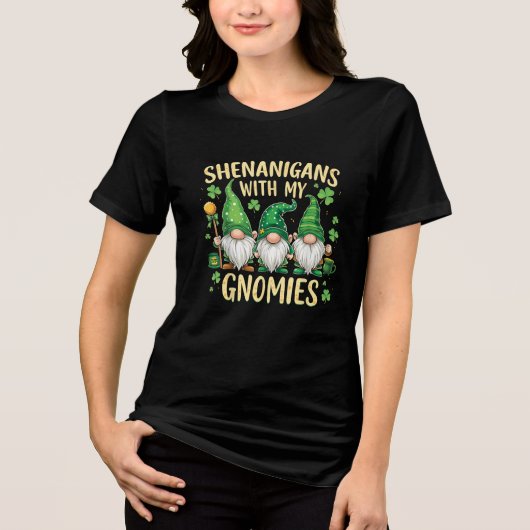 St. Patrick's Day Lucky Shamrock Kabouter Tri-Blend Shirt (Voorkant)