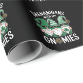 St Patricks Day Lucky Shamrock Leopard Gnomes Cadeaupapier (Rol Hoek)