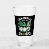 St Patricks Day Lucky Shamrock Leopard Gnomes Glas (Voorkant)