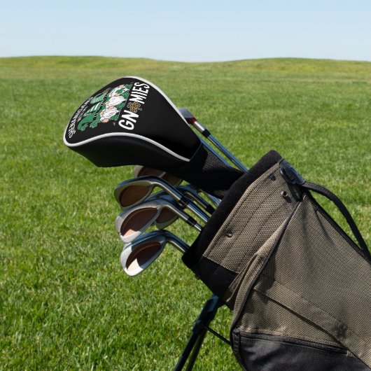 St Patricks Day Lucky Shamrock Leopard Gnomes Golfheadcover (Insitu)