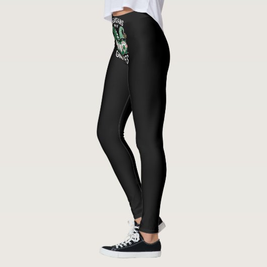 St Patricks Day Lucky Shamrock Leopard Gnomes Leggings (Links)