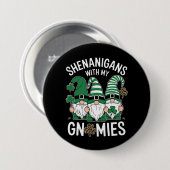 St Patricks Day Lucky Shamrock Leopard Gnomes Ronde Button 7,6 Cm (Voorkant /achterkant)