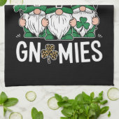 St Patricks Day Lucky Shamrock Leopard Gnomes Theedoek (Gevouwen)