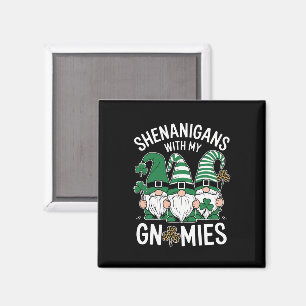 St Patricks Day Lucky Shamrock Luipaard Kabouters  Magneet